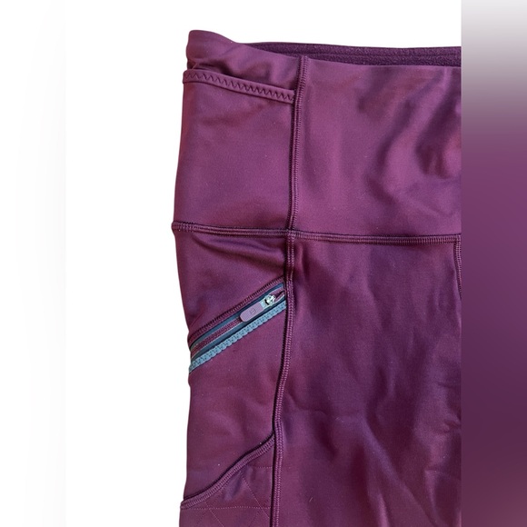 Lululemon Legging Toasty Tech Tight II Women Size 8 Garnet High Waist W5BRDS - Picture 5 of 11
